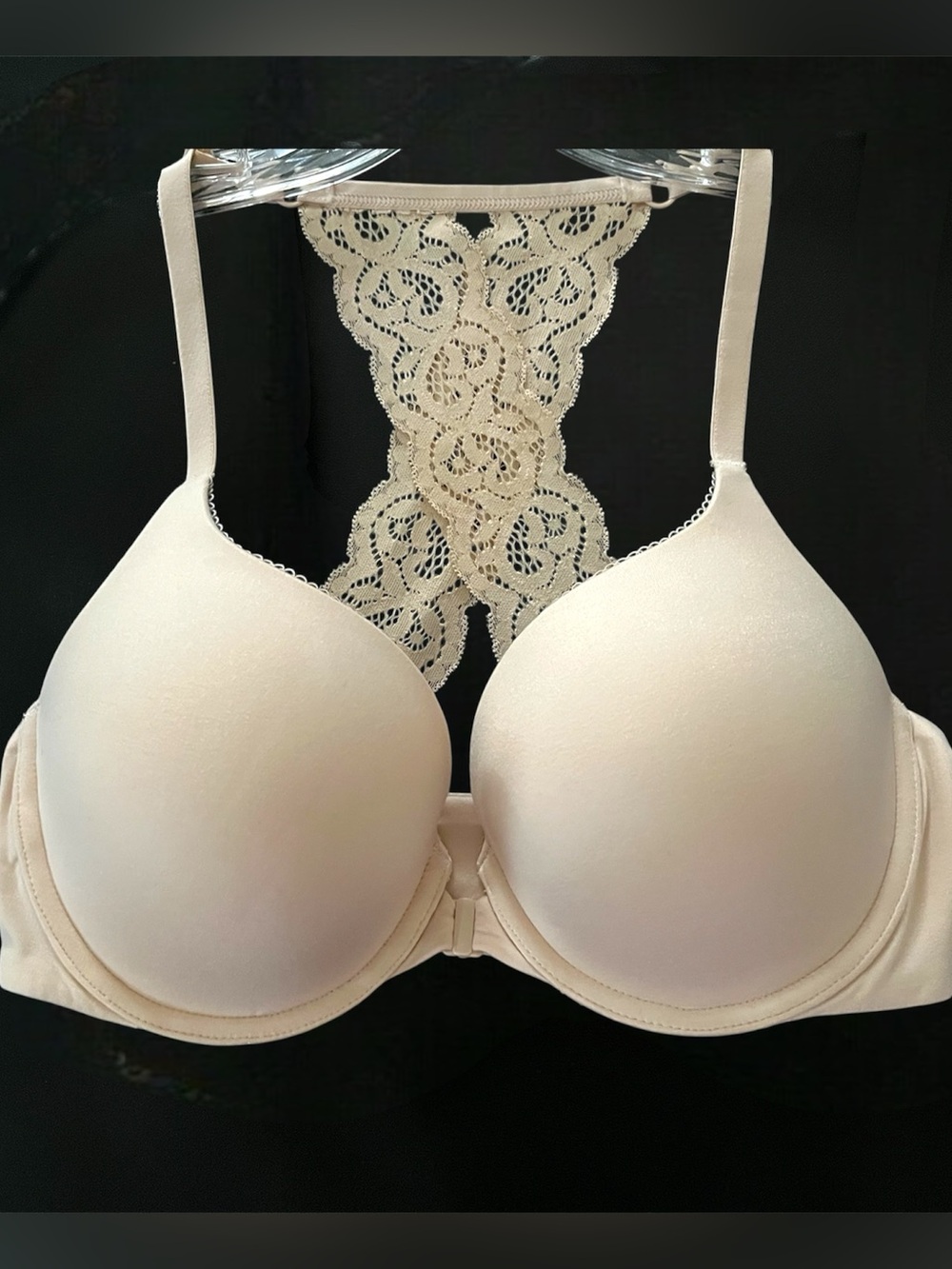 Victoria's Secret 34D Cream Lace Racerback T-Shirt Bra